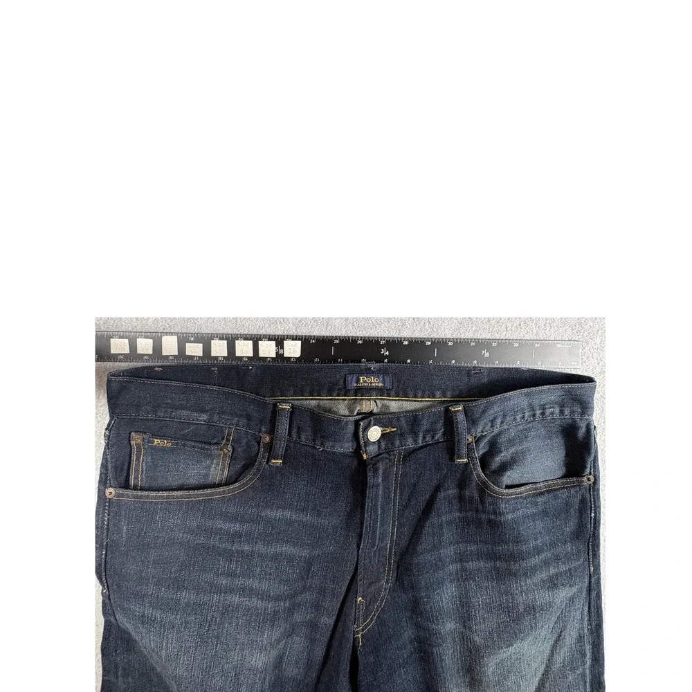 Polo Ralph Lauren Hampton Jeans Mens 38x30 Blue Denim Relaxed Fit Straight Leg